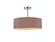 DK0682  Baymont 45cm Semi Flush 3 Light Polished Chrome, Taupe/Halo Gold